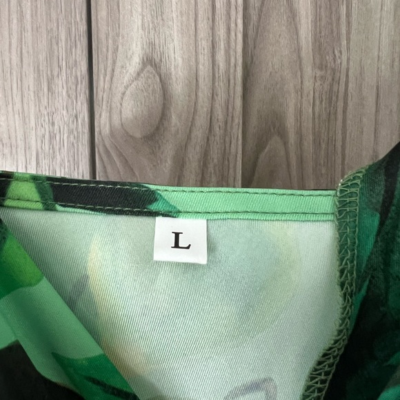 NWOT Party Dress Tropical Princess Polly Long Green Silky Hawaii Large - Picture 6 of 6